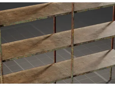 Old Industrial Factory Shelving Display Unit 3D model