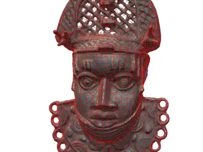 Uhunmwu Ekue pendant mask Low-poly 3D model