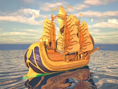Ship of Numenor - The Rings Of Power Low-poly 3D model