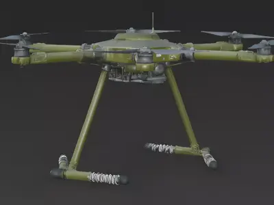 Military Hexacopter Drone 3D Model Low-poly 3D model