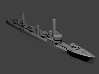 Japanese Minekaze Class Destroyer Warship 3D print model