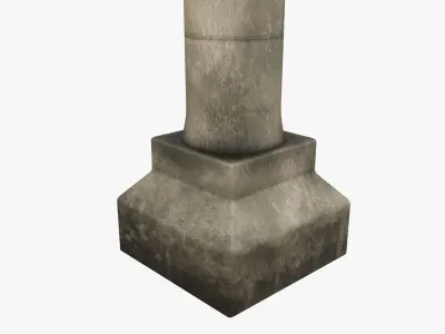 Column stone Low-poly 3D model 3