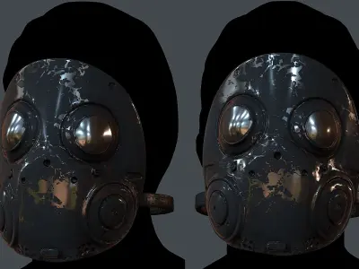 Gas mask helmet 3d model scifi  Low-poly 3D model buy