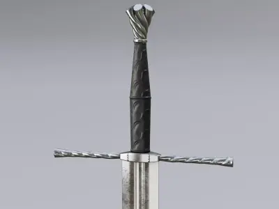 Medieval sword Low-poly 3D model get