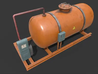 Low-poly 3D model of a gas station Low-poly 3D model