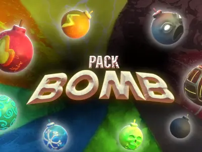 Pack Bomb  Low-poly 3D model
