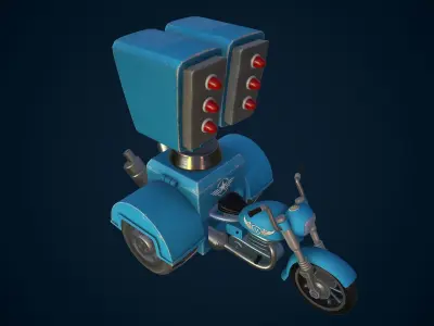 Motorcycle with two lights Low-poly 3D model