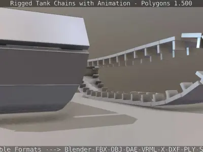 Rigged Tank Chains with Animation - 1 Low-poly 3D model