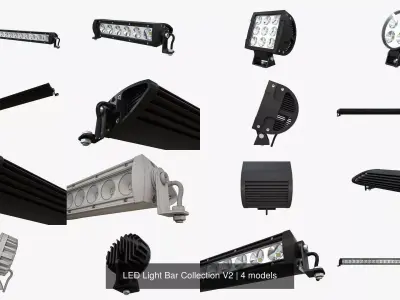LED Light Bar Collection V2 3D Model Pack