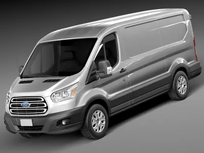 Ford Transit Short Low Van 2014 3D model