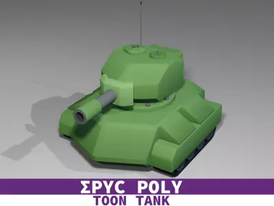 EPIC POLY - Toon Tank Free Free low-poly 3D model