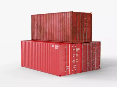 20Ft Cargo Containers - Red 3D Model Pack