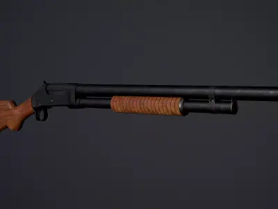 Winchester M1897 PBR Low-Poly Game Ready Low-poly 3D model