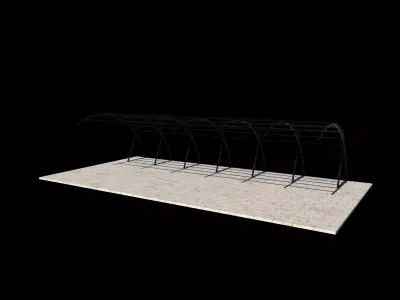 Carport Car Metall 03 3D model