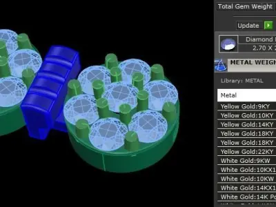 Diamond Tennis Necklace Cluster Link 2mm7 3D print model