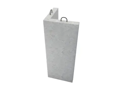 Concrete Corner Wall 3D model