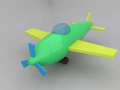 CarToon planer  Low-poly 3D model