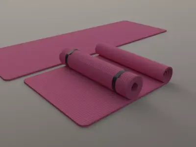 PBR Yoga Mat - Pink Low-poly 3D model