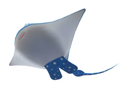 Spotted Eagle Ray Animated  Low-poly 3D model