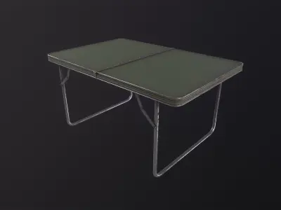 Military metal table 3D Model Low-poly 3D model