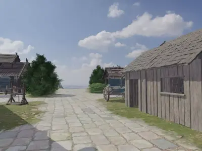Coastal Village Layout 3D model buy
