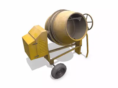 Old Portable Cement Mixer Low-poly PBR Low-poly 3D model