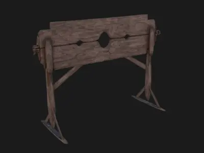 Stocks wooden table Low-poly 3D model