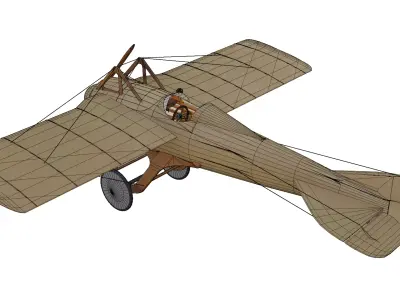 Deperdussin Monocoque Low-poly 3D model