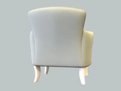 Vintage Chair Heather Grey Wool Upholstery Birch Natural Legs 3D model
