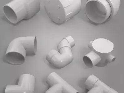 UPVC Pipe Fittings 3D Model Bundle 3D model