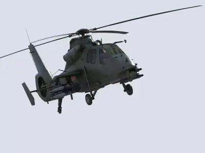 China Armed Helicopter WZ19 3D model