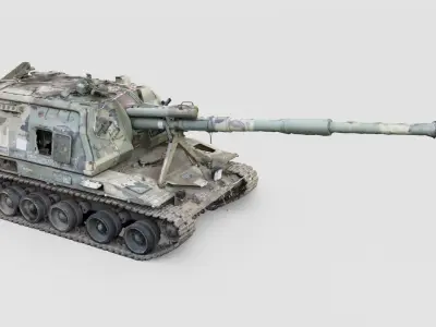 Destroyed 2S19 Msta 152 mm self-propelled howitzer M1990  3D model