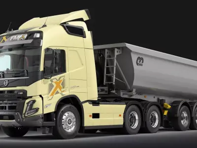 VOLVO FMX 2020 6X4 with Tipper Trailer 3D model
