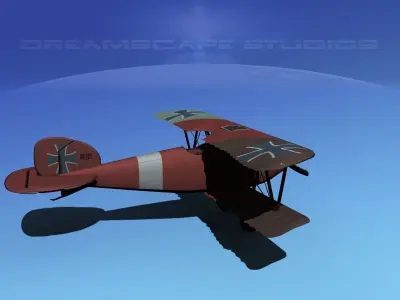 Albatross DIII Fighter 3D model Rigged