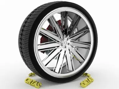 ORTAS CAR WHEEL RIM 117 GAME READY WHEEL RIM TIRE 3D model