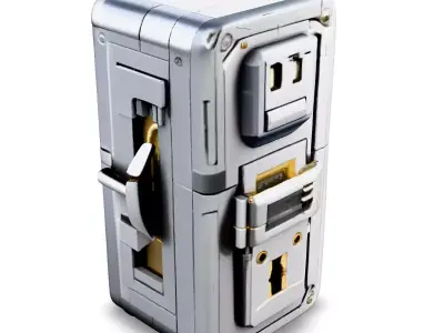 SciFi Secure Storage Container Low-poly 3D model