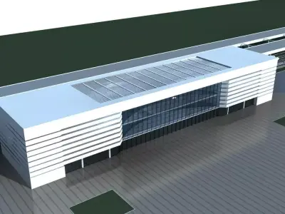 Station Building 3D model 11