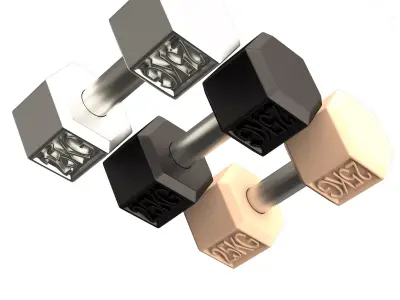 Stylized Dumbbell 3D Model  Fitness Equipment 01 Free 3D print model