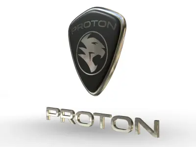 proton logo 3D model by 3dlogoman