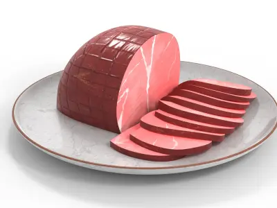 Meat snacks and cabanossi Honey Glazed Ham Slices Low-poly 3D model