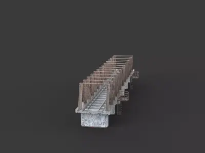 Modular railway bridge 3D model