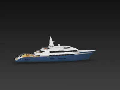 Modern Ocean Exploration Mega Yacht 3D print model
