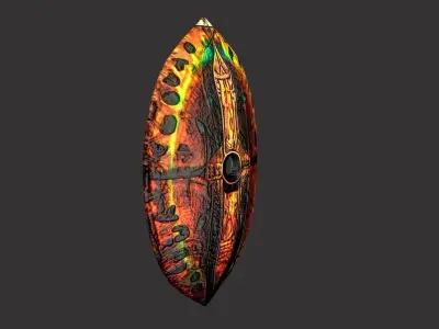 African Warrior Shield - 3D Model 3D model