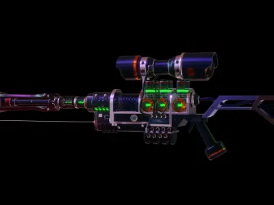 Plazma rifle Low-poly 3D model