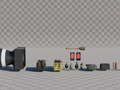 Explosives and Bombs Asset Pack - High Definition 3D Bundle Low-poly 3D model