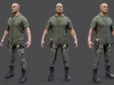 Soldier Low-poly 3D model purchase