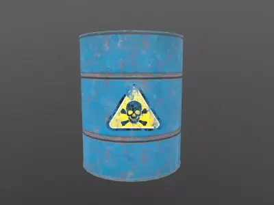iron barrel Low-poly 3D model