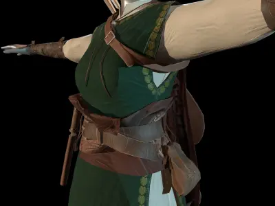 Low Poly Realistic outfit of  Archer Women Low-poly 3D model