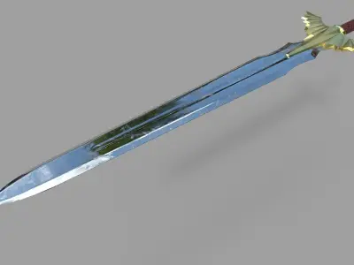 Gilded sword Low-poly 3D model