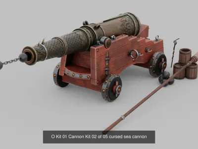 O Kit 01 Cannon Kit Field and Navy Gunpowder Cannon Kit 3D Model Pack